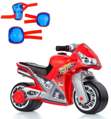 MOLTO | Moto Corridor Cross Rot + Blau Protektoren | Motorradstrecken Korridore für alle Arten von Gelände | Sicheres und langlebiges Spielzeug | Jungen und Mädchen | + 18 Monate