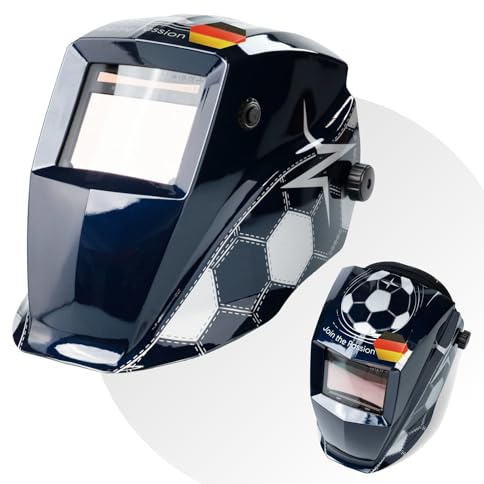 Böhler Schweißhelm Guardian 62 Fußball Edition | Flaggen-Sticker | True Blue Color Technologie | Externer Schleifmodus | Automatik-Schweihelm professionelle Anwendung