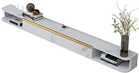 KAZUP TV-Schränke, Router, Projektoren, Spielekonsolen, Ausstellungsständer, Wand-TV-Schränke mit Kabellöchern, geeignet für Wohnzimmer und Schlafzimmer/Weiß / 121cm
