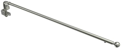 INTERDECO Schwenkstangen ausziehbar 13/9 mm Edelstahl-Optik 60-100 cm | aus Metall, für Wandmontage, Endstück Cassina (Kugel), Traglast bis 1,5 kg, Modern