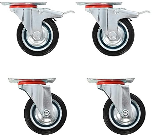 ZEYUAN 16 STK. Lenkrollen 75 mm, Transportrollen, Rollen Werkbank, Möbelrollen, Lenkrollen Für Möbel, Strandkorbrollen, Rollen Für Schirmständer,