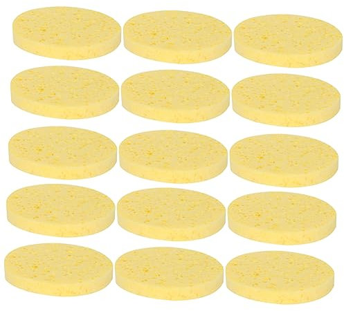 Baluue 40stücke Natürliche Gesichtsschwämme Aus Weichem Holzfasermaterial Rundes Make-up-entferner Sanfte Gesichtsreinigung Porentiefes Peeling Hautfreundlich Und Vielseitig Verwendbar