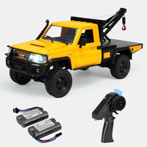 YAZHIYI MN82T 1/12 Scale RC Rock Crawler, Remote Control Truck Toyota Pickup Truck, 2.4GHz 4WD Off-Road Crane Rescue Vehicle, All-Terrain Crawler for Adults Kids Indoor Outdoor (whth Gift)