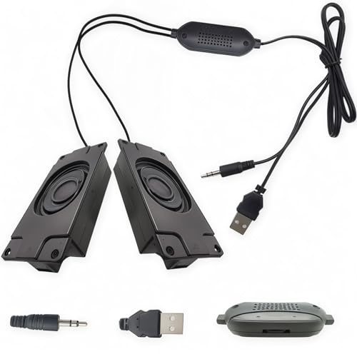 CTRICALVER Mini-Lautsprecher 3 W 8 Ohm, 5 V USB-Stromanschluss 3,5 mm Audioanschluss Kabellänge 1,5 m, Subwoofer 3 W, geeignet für Computer, Autoradio, TV-Geräte und andere elektronische Geräte
