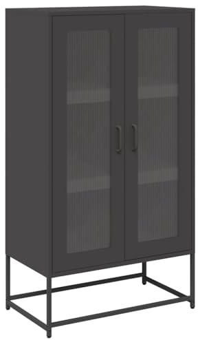 vidaXL Highboard Schwarz 68x39x123 cm Stahl
