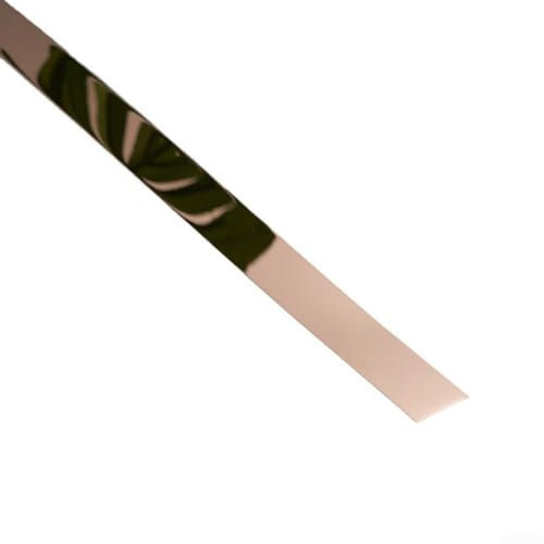 Dekorativer Edelstahl-Streifen, Abdeckleiste für Decken, 5 m Länge, flache Metallleiste für Decke, Wohnzimmer, Hotel (Roségold)