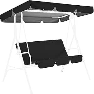 Garden Canopy Swing Seat Chair Replacement Canopy for Swings Seat,Outdoor Swinging Bench with Adjustable Canopy and Removable Cushion for Patio, Poolside, Porch