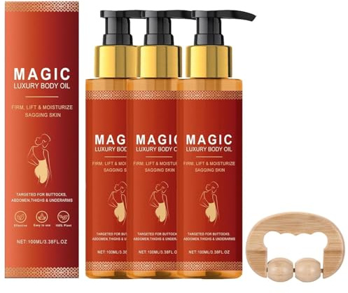 Magic Luxury Body Oil, 100 ml Magic Body Strafting Oil, Glow Straff Magic Body Oil, Glow Straff Magic para piel seca, líneas, flacidez de la piel, aceite de cuidado (3, 11 cm)