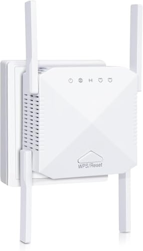 WLAN Verstärker 1200Mbit/s WiFi Repeater,Dualband 5GHz & 2.4GHz WLAN Repeater mit WPS,WiFi Internet Verstärker Kompatibel Allen Geräten,Range Extender Mit LAN/WAN Port
