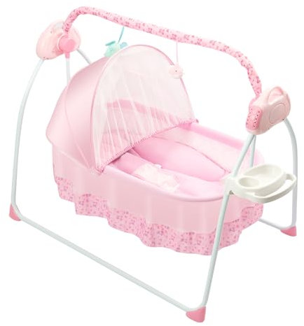 Dofanqing Elektrische Babywiege Babybett Beistellbett Stubenwagen Faltbares Design 12 voreingestellte Lieder + Bluetooth Geeignet für Babys von 0-18 Monaten
