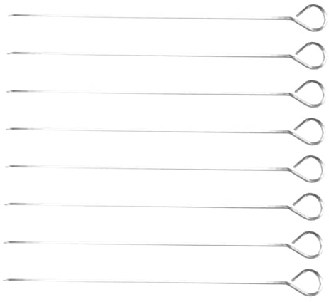 Luxshiny 8 pièces Brochettes Acier Inoxydable Aiguilles à Griller pour Barbecue pour Viande Fruits et Légumes Réutilisables et Confortables pour Vos Événements Extérieurs