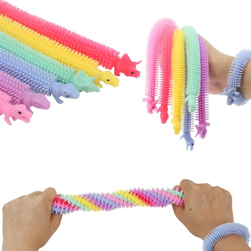 Jouet Anti-Stress Extensible en Forme de Nouilles Dinosaures, Jouet sensoriel Unique pour Les Adultes atteints de TDA, TDAH, TOC ou autisme