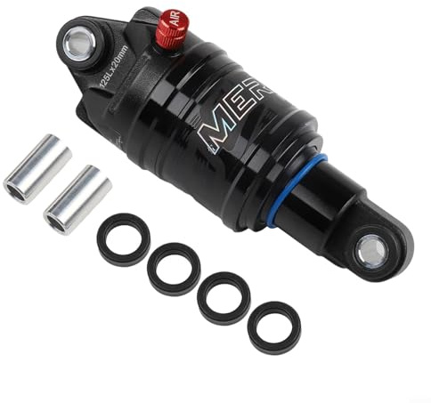 Amortiguador trasero de aire para bicicleta de montaña, amortiguador trasero de bicicleta de montaña con ajuste de presión de aire, rebote y bloqueo, suspensión de aleación de aluminio para ciclismo
