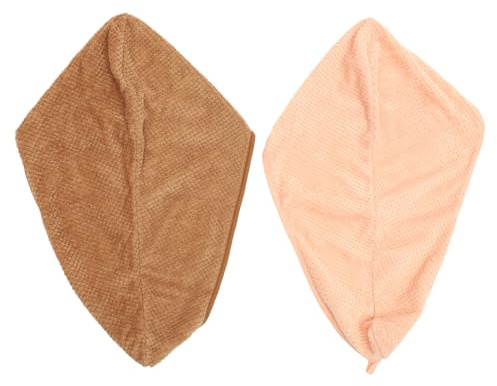 LOLIPPYY 2stücke Haartrockentuch Für Frauen Aus Fleece Kopftuchwickel Mit Knopf Haartrockentuch Für Lange Haare Duschhaarmütze Zum Schnellen Trocknen