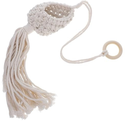 Yardenfun Makramee Pflanzenhänger Vogelnest 1 Stück Baumwolle für Pflanzen | Boho Stil, Beige Farbe, Feine Webung, Geeignet für Wohnzimmer und Arbeitszimmer