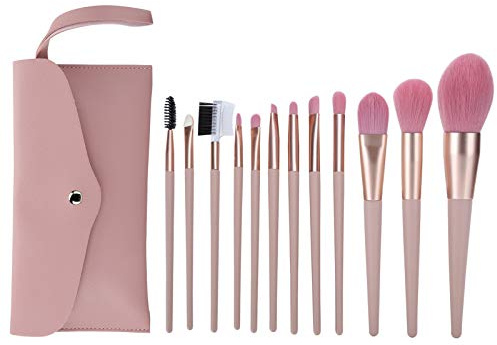 Makeupborstset 12 st Foundation Corrector Pensel för rouge pulver med påse
