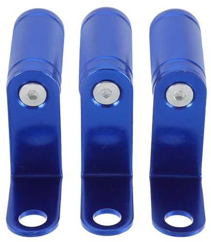 Motorrad Rückspiegelverlängerung aus Aluminiumlegierung Blau | Motorrad und Roller, Universelle Passform, Verstellbare Winkel, 3 Stück
