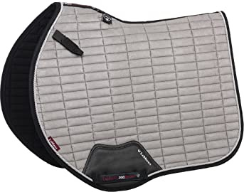 LeMieux Show Jumping Suede EuroJump Square Saddle Pad - Saddle Pads for Horses - Equestrian Riding Equipment and Accessories - (Grey - Large)