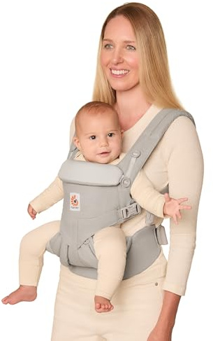 Ergobaby Omni Classic Baby Carrier Newborn to Toddler - Breathable Baby Carriers for Summer - All-Position Carrier with Lumbar Support (7-45 Pounds), Cotton, Pearl Grey