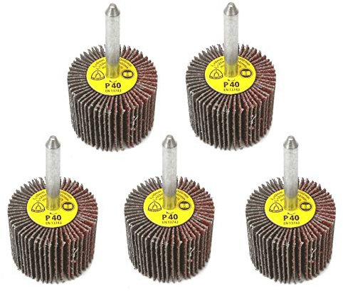 Klingspor KM 613 Fächerschleifer/Lamellenschleifer | 40 x 30 mm (Schaftdurchmesser: 6 mm) | 5 Stück | Körnung: 40