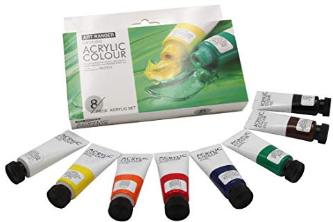 Paintersisters Acrylfarben Set 8 x 22ml – Grundfarben - Künstlerfarben für Anfänger & Hobby, deckend & gut mischbar, Malfarben für Leinwand, Papier & Holz, Acrylic Paint Set Art Ranger