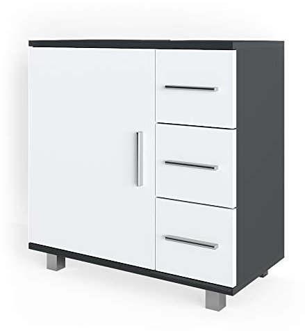 Vicco Waschbeckenunterschrank Anthrazit Ilias 60x61x33 cm - Unterschrank Badezimmer, Zusätzlicher Stauraum direkt unter dem Waschbecken