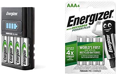 Energizer 1-Hour Battery Charger for AA & AAA, Includes 4 AA & 4 AAA Rechargeable Batteries