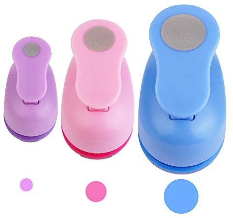 Circle Paper Punches, 3-Piece Set - Mini Round Punch for Crafting, Scrapbooking & Cards (10mm, 15mm, 25mm)