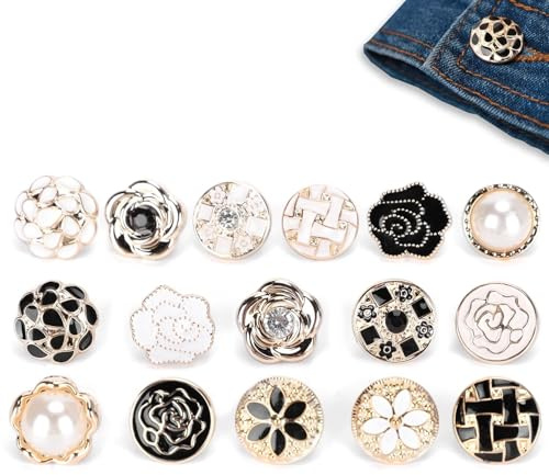 Womens Shirt Buttons 30Pcs Brooch Pins for Women Shirt Buttons Cover Up Brooch Enamel Lapel Jean Pin for Bags T Shirt Clothes Hat Decoration Clothing Supplies