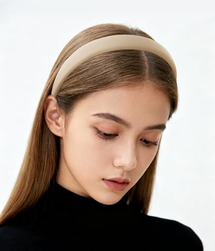 axy Haarreif mit Stoff gepolstertes Candy Colours - Wunderschön Damen Stirnband Haarschmuck Haarreifen HRK7 (Beige)