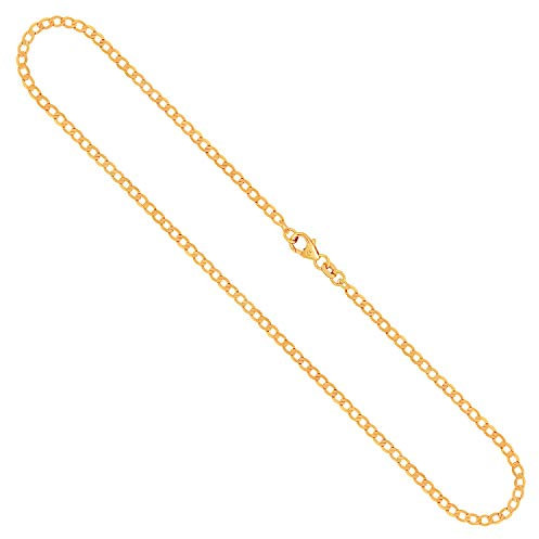EDELIND Goldkette Herren Damen 750 Echtgold - 2.6 mm Panzerkette 42 cm Gelbgold - Unisex Halskette mit Geschenkbox