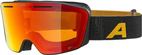 ALPINA NENDAZ Q-LITE Skibrille, black-yellow matt, One Size