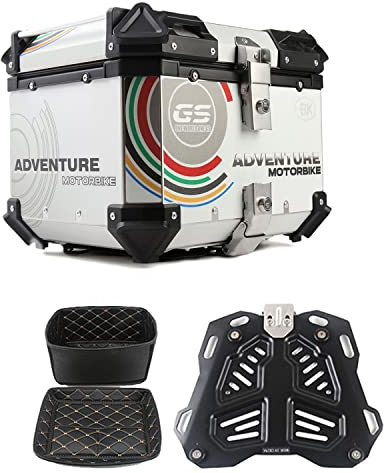 WNANCH Aluminium Motorradkoffer & Gepã Topcase 28L 36L 45L 55L 65L 80L 100L Top Case Roller Koffer Mit 2 Schlüsseln Helmkoffer für Elektromobil (Size : F-36L)