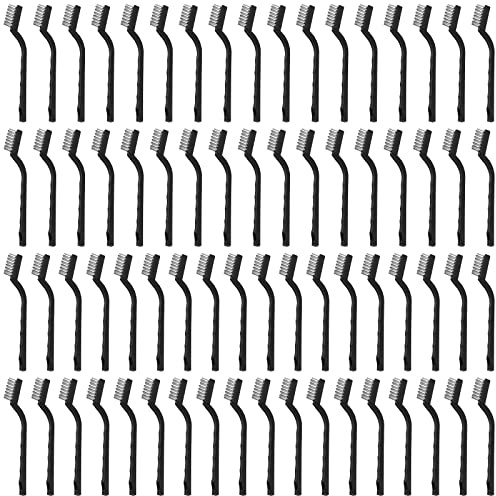 HOZEON 70 cepillos de alambre pequeños, cepillos de limpieza de acero inoxidable, cepillo de cerdas de alambre, cepillo de alambre para limpiar óxido, escoria de soldadura y pelado de pintura, 7