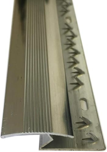 Carpet Door Bar Threshold Cover Strip Transition Trim For Laminate Underlay Carpet Flooring or Doorway Aluminum Z Edge Adjustable Carpet to Laminate Strip Silver