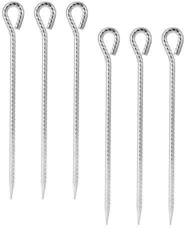 Oshhni 6 Stück Zeltheringe Outdoor Camping Heringe Bodenanker Zelt Nägel Schraubspitzen Eisenmaterial für Strand Picknick Garten Wandern, 30CM