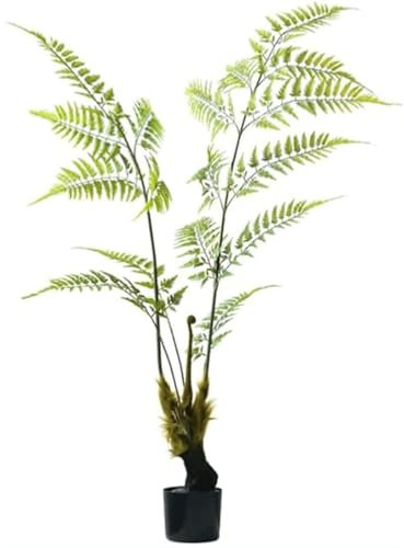 Realistisk 160CM/5.3FT konstgjord trädsimulering Golden Monkey Fern falskt träd för vardagsrum Hemkontorsinredning Stora konstgjorda växter Gummiträd