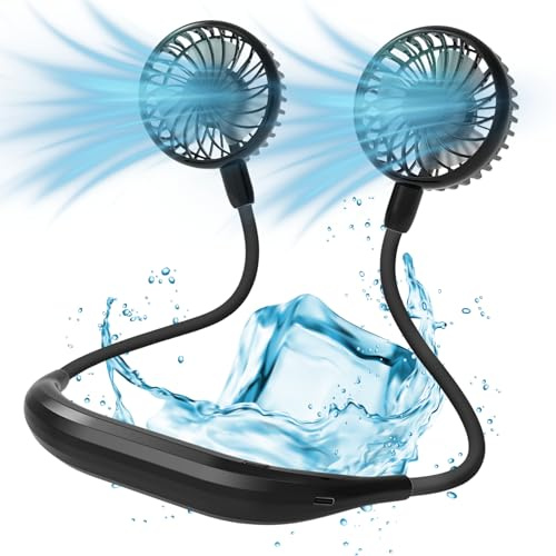 iN Turbo Handheld Fan USB-C Rechargeable | Portable Fan 1-100 Speed Settings | Digital Display | Aluminium | Travel, Desk, Office, Outdoor, Holiday, Camping Essentials (Black)