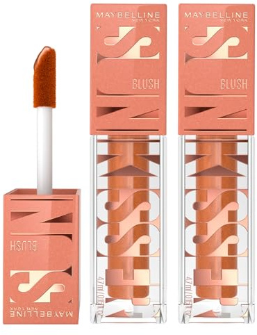 Maybelline New York Sunkisser Fard à joues liquide pigmenté facile à décolorer pour la peau et les joues Effet naturel 11 Electric Bronze - Lot de 2 - 4,7 ml