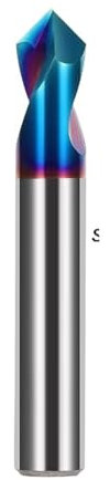 Fasenfräser 90 Grad HRC70 1-12mm Fase Fräser Stub Ausgangs Center Bit Hartmetall-schaftfräser Fräser(HRC65x2F,1.0x4Dx50L)