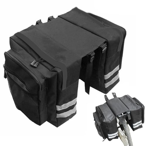 Borse Bici Borsa Laterali Bicicletta, per il Sedile Posteriore della Bici (Black)
