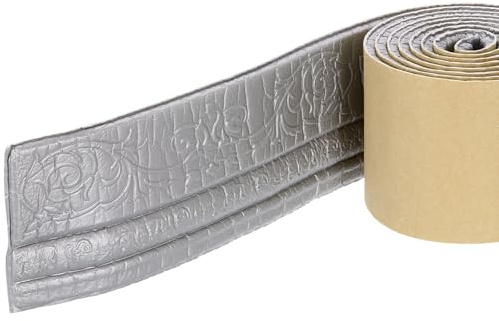 sourcing map Foam Molding Trim Self Adhesive, 4Inch x 7.54ft Flexible Wallpaper Borders 3D Wall Edging Lines Foam Baseboard Trim for Home Decoration, Grey