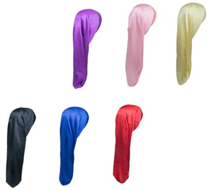 GALPADA 6pcs Satin Night Hat Turban Women Hair Wraps for Fast Drying Moisture Absorption Comfortable Bath Use for Gym Travel Pool Parties Home Care