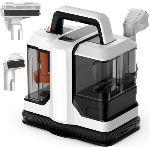 Portable Carpet Cleaner, 15Kpa Powerful Suction, 750W Handheld Spot Cleaner with 2 Brush Heads, Ideal for Pets, Furniture, Stairs