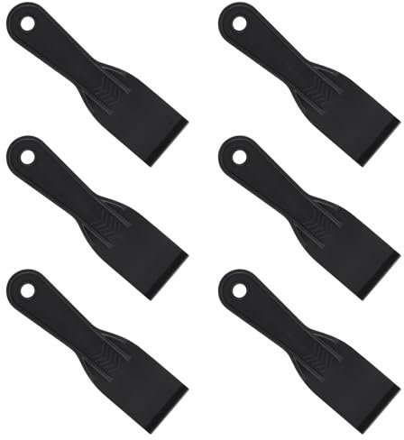 Gosknor 6pcs Plastic Putty Filler Knife, Black Filling Knives Flexible Putty Scraper Wall Scraper Accessory Spatula Tool for Repair Spackling Patching Plastering and Painting