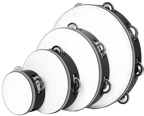 Tambourin à main instrument pour adultes et enfants en bois Clap Drum avec grelots