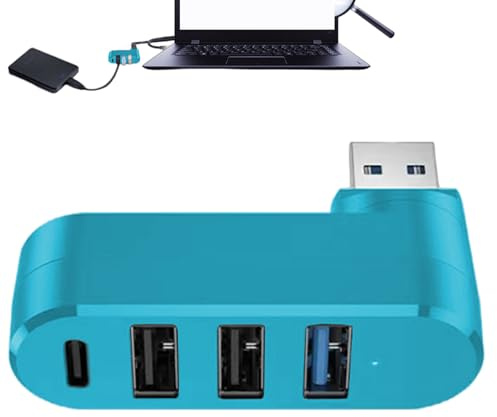 - Distributore di porte - 3.0 fino a 4 porte | Adattatore rotante | multiportear per laptop, auto, desktop, notebook, estensione per