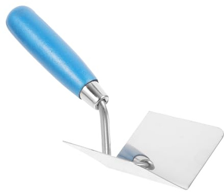 SEWACC Truelle Décorative En Acier Inoxydable Ergonomique Poignée Bleue, Grattoir Pour Réparation D'angle De Mur, Outil à Plâtre Pour Travaux Intérieurs, Outil De Masticage D'angle Unique