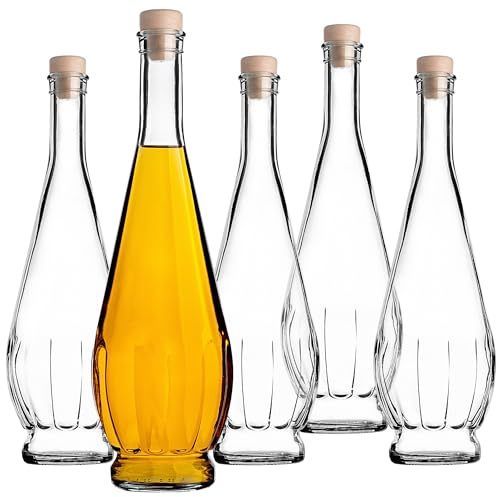KADAX Set med 10 tomma vinflaskor i glas, 750 ml med korkar, glasflaskor för att fylla likör, vin och alkohol, vinflaskor