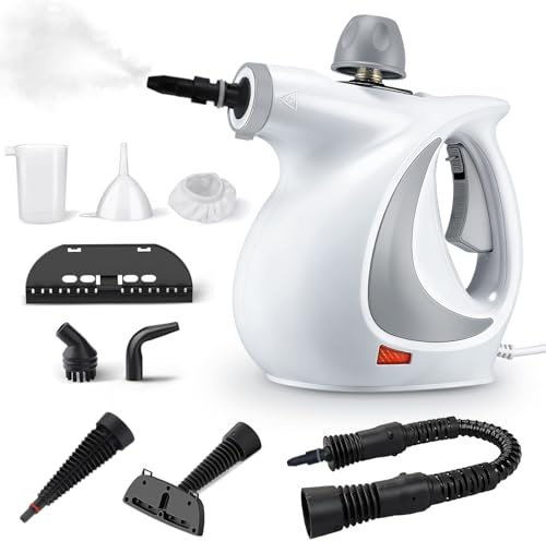 Handheld Steam Cleaner, Multi-functional Portable Steam Cleaner With 9 Accessories,3-Min Heat-up and 1050W, Steam Cleaner Handheld with Child Lock for Floor, Car, Sofa, Window, Tile